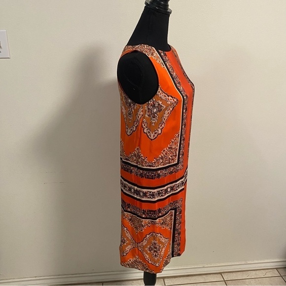 Maeve Dress Women’s Size 0 Orange Canna 100% Silk Shift Dress - Picture 5 of 13